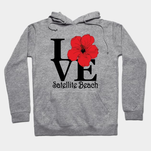 Satellite Beach LOVE Red Hibiscus Hoodie by SatelliteBeach